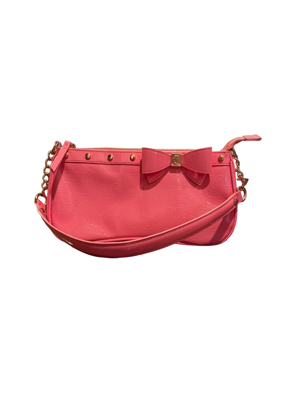 Juicy Couture Pink Patent Leather Bow Shoulder Bag Y2K Coquette